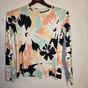 Hang Ten Floral Long Sleeve UV Protection UPF 50+ Shirt Women XS